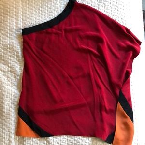 One-shoulder Red Silk Mini Jay Godfrey Dress